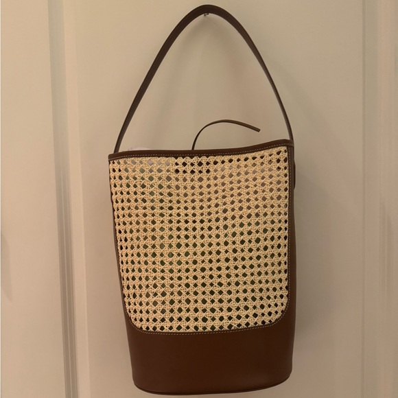 J. Crew Berkeley Bucket Tan and Brown Woven Shoulder Bag - Picture 5 of 8